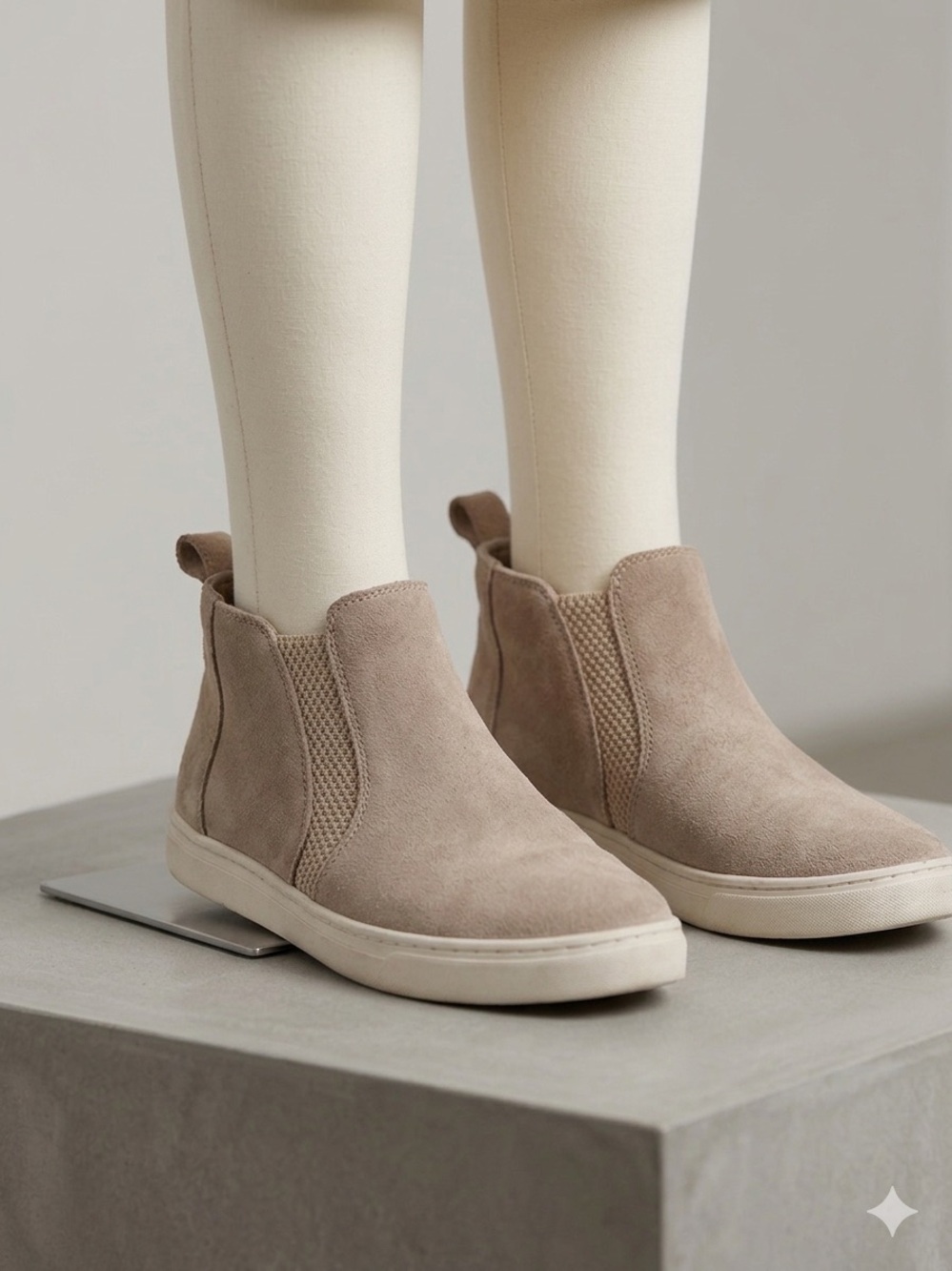 Toms Taupe Suede Chelsea Sneaker Booties